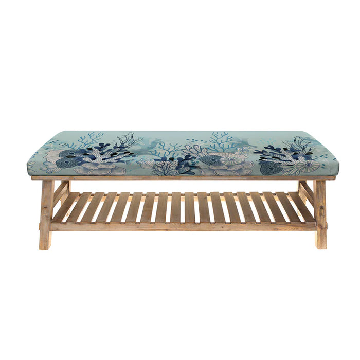 Coralie Cotton-Linen Blend Storage Bench in Meadow - 48cm