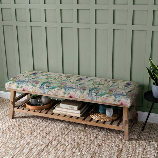 Cirsium Cotton-Linen Storage Bench in Damson - 48cm