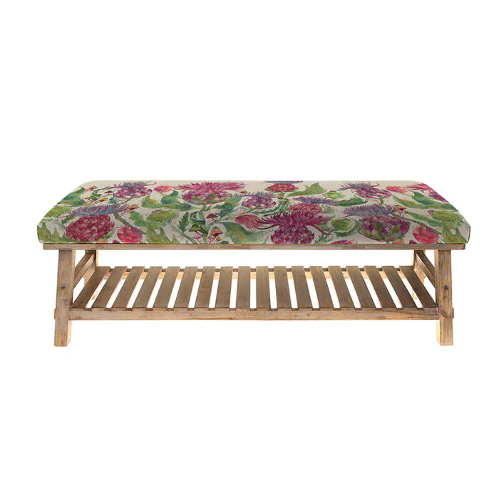 Fairytale Bristles Rupert Cotton-Linen Storage Bench - Damson - 48cm