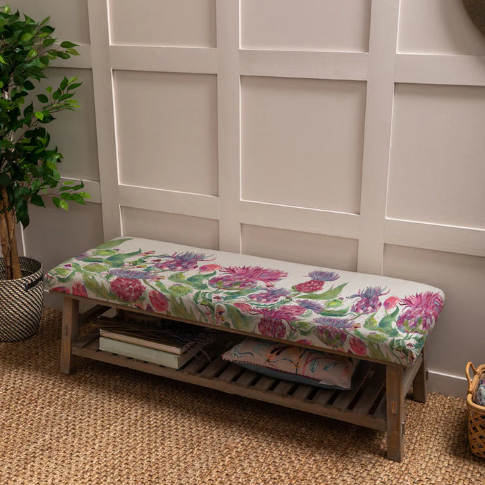 Fairytale Bristles Rupert Cotton-Linen Storage Bench - Damson - 48cm