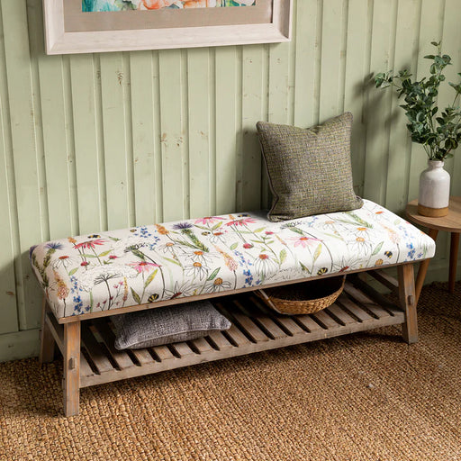 Hermione Rupert Cotton-Linen Storage Bench - 48cm