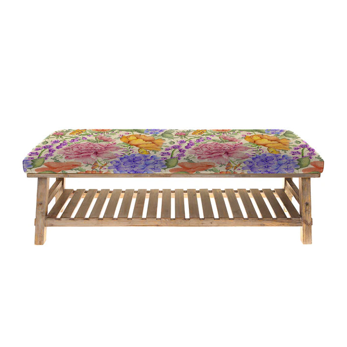 Idalia Rupert Cotton-Linen Bench - Fuchsia - 48cm