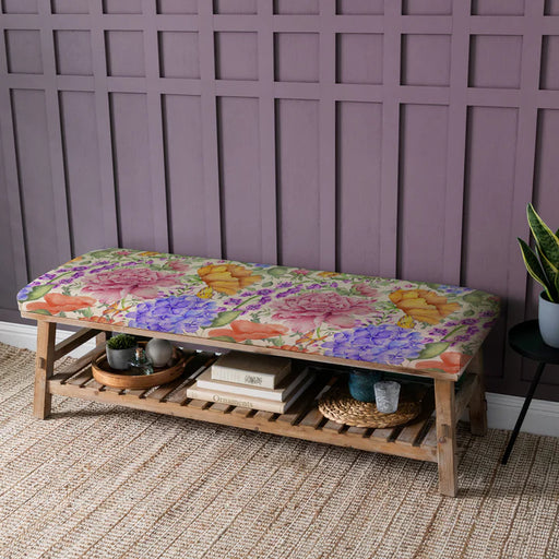 Idalia Rupert Cotton-Linen Bench - Fuchsia - 48cm