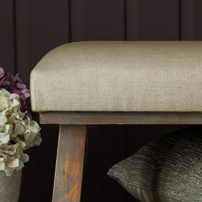 Tivoli Rupert Caramel Linen Storage Bench - 138 x 48cm ( Due Back In 12/12/2024 )