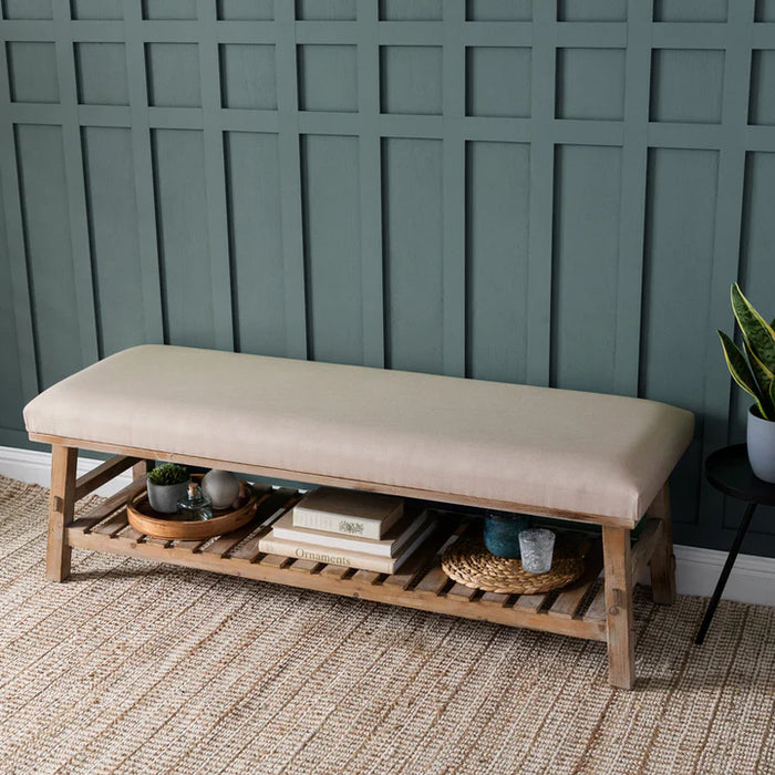 Tivoli Rupert Linen Storage Bench - 48cm