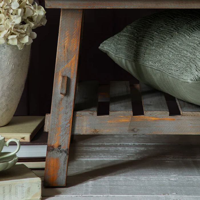 Tivoli Rupert Polyester-Viscose-Linen Storage Bench in Rust - 138 x 48cm