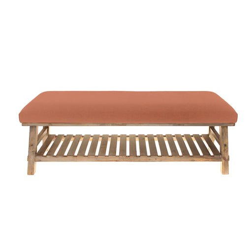 Tivoli Rupert Polyester-Viscose-Linen Storage Bench in Rust - 48cm