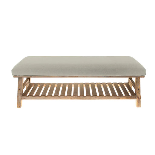 Tivoli Polyester-Viscose Blend Storage Bench in Silver - 48cm