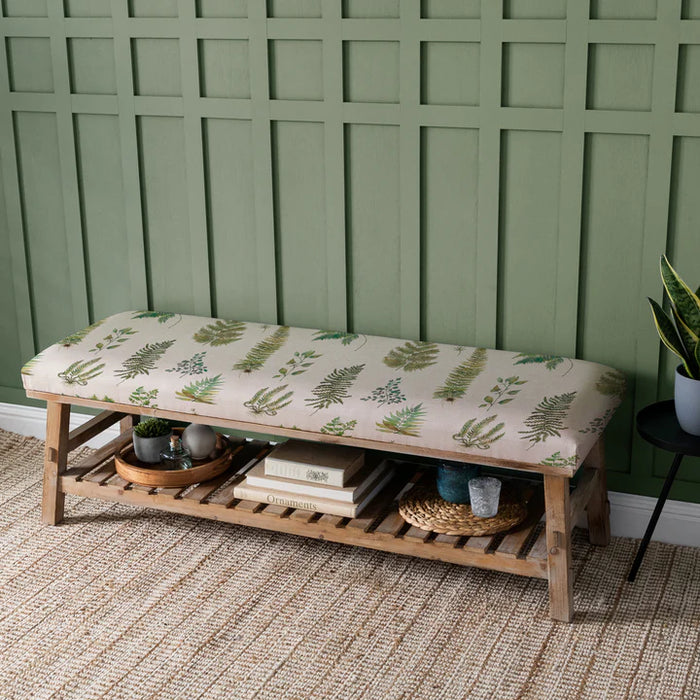 Verbena Rupert Cotton-Linen Bench - Linen - 48cm