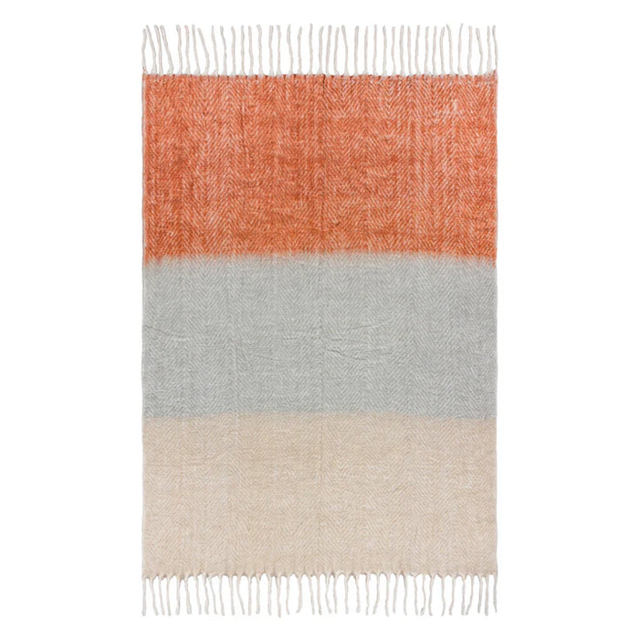 Rawton Ombre Red Throw, Textured, Brick, Flint