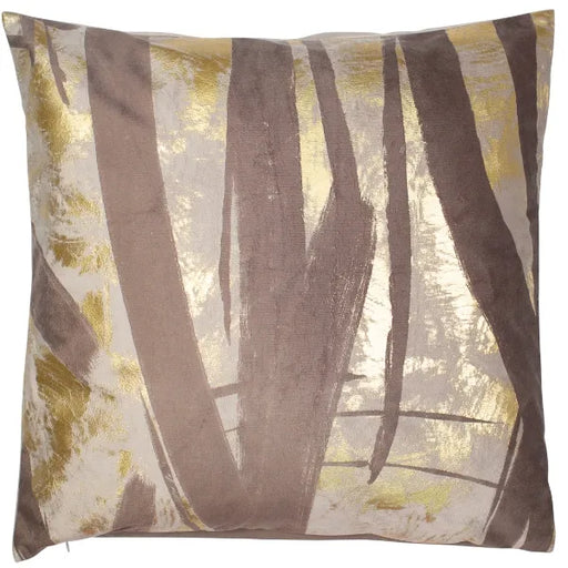 Malini Jaccin Taupe and Gold Polyester Cushion - 50x50cm