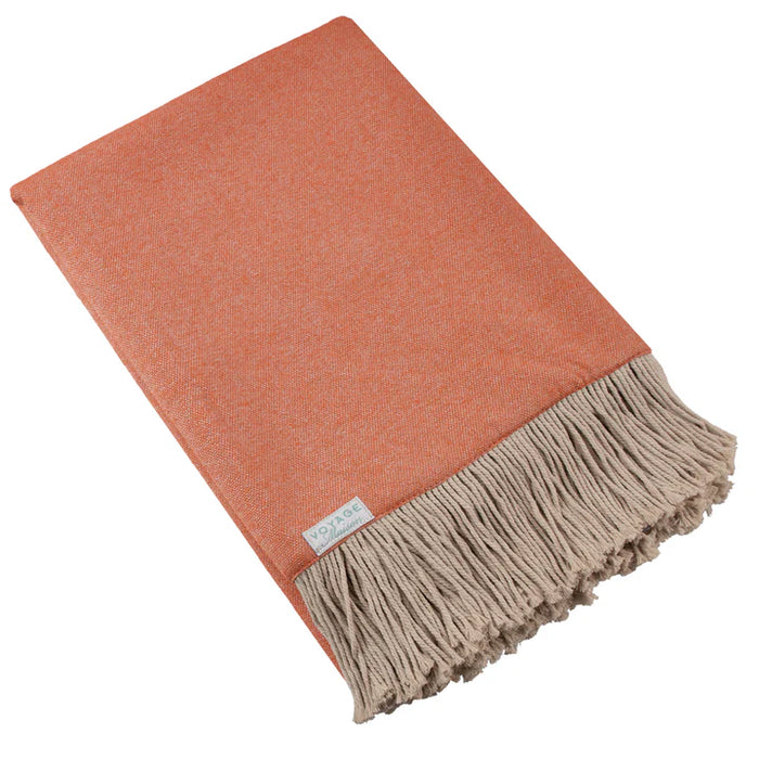 Selkirk Woven Throw, Plain, Orange, Autumn