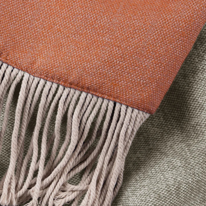 Selkirk Woven Throw, Plain, Orange, Autumn