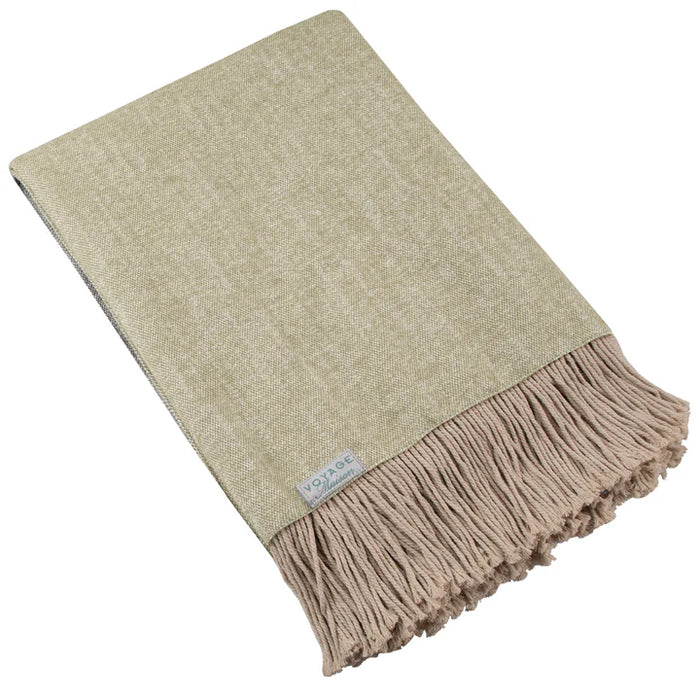 Selkirk Woven Throw, Plain, Cream, Cashew