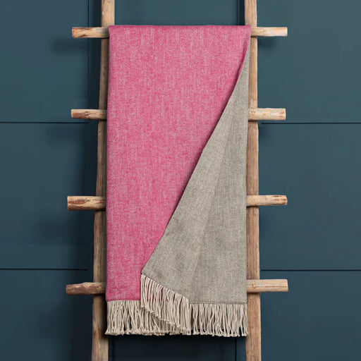 Selkirk Woven Throw, Plain, Pink, Geranium