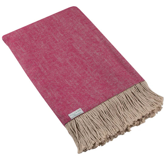 Selkirk Woven Throw, Plain, Pink, Geranium