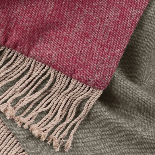 Selkirk Woven Throw, Plain, Pink, Geranium