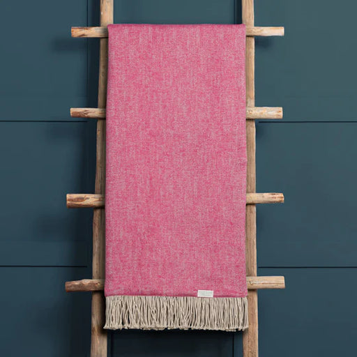 Selkirk Woven Throw, Plain, Pink, Geranium