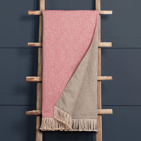 Selkirk Woven Throw, Plain, Pink, Rosehip