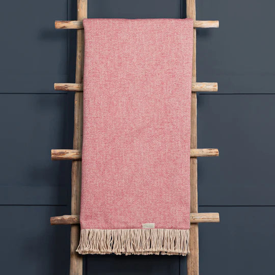 Selkirk Woven Throw, Plain, Pink, Rosehip