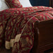 Shiraz Traditional Jacquard Throw, Floral, Red, Burgundy