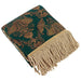 Shiraz Traditional Jacquard Throw, Floral, Green, Emerald