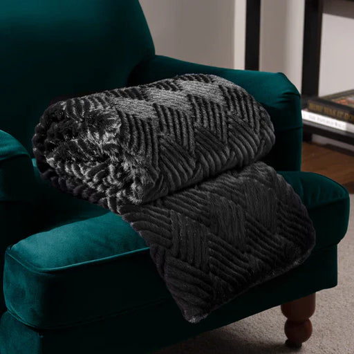 Sonnet Throw, Textured, Black, Jet