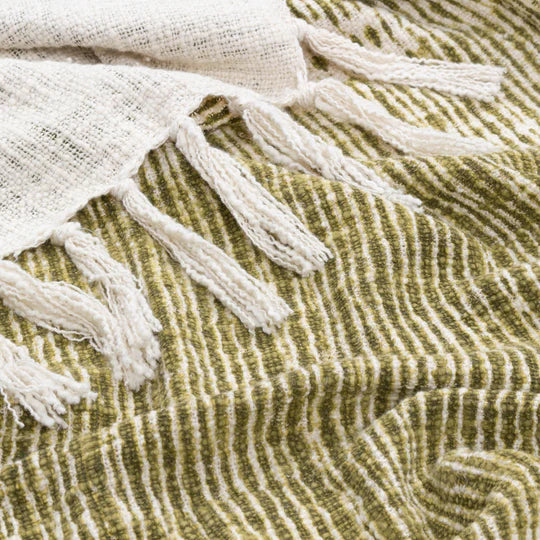 Sono Ink Throw, Stripe, Green, Olive