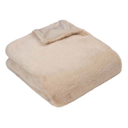 Stanza Throw, Plain, Beige, Brulee