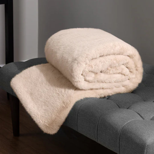 Stanza Throw, Plain, Beige, Brulee