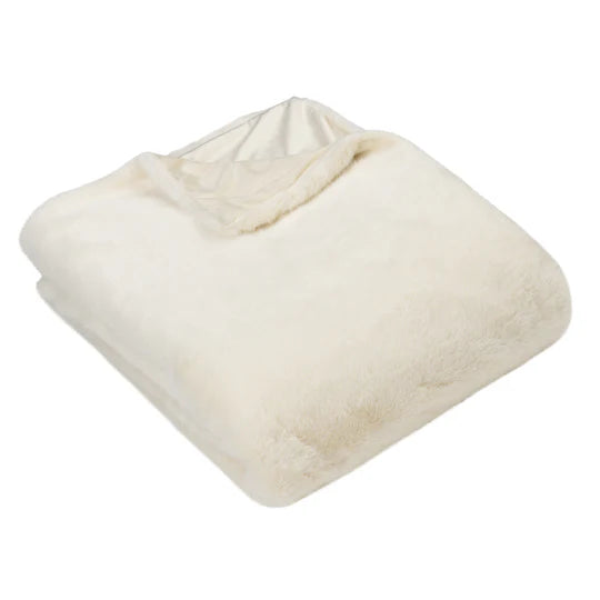 Stanza Throw, Plain, Cream, Ecru