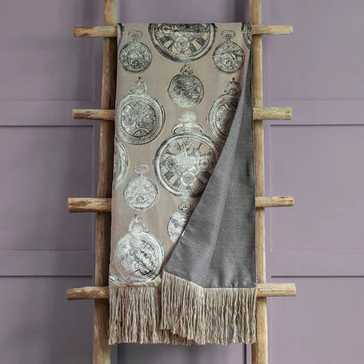 Tempus Velvet Throw, Print, Grey, Smoke