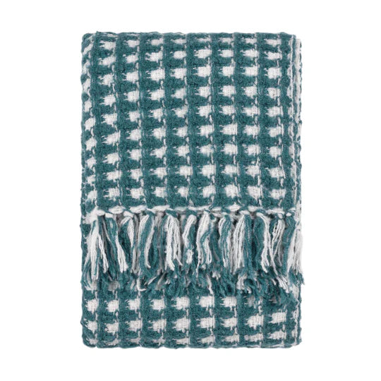 Toasty Throw, Check, Blue, Teal