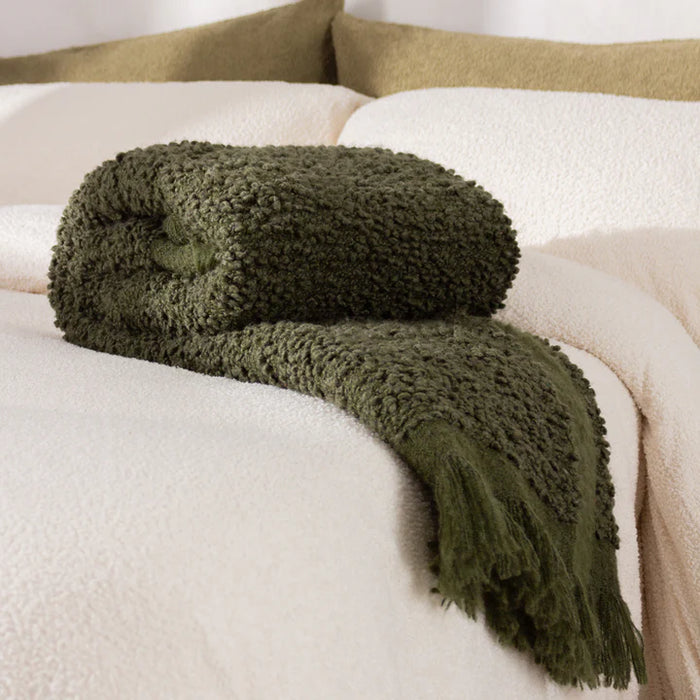 Ulsmere Throw, Plain, Lichen, Green