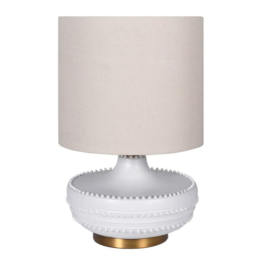 Majorelles Ceramic Base Round Table Lamp with Linen Shade 