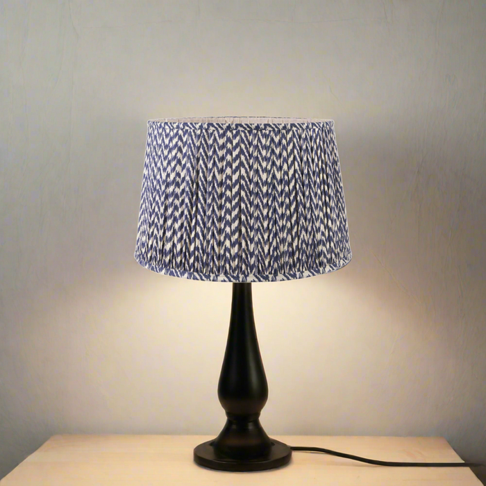 Blue Chevron Mushroom Pleat Shade- 30cm ( Due Back In 31/12/24 )