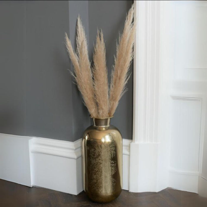 Florence Gold Etched Metal Vase - Large