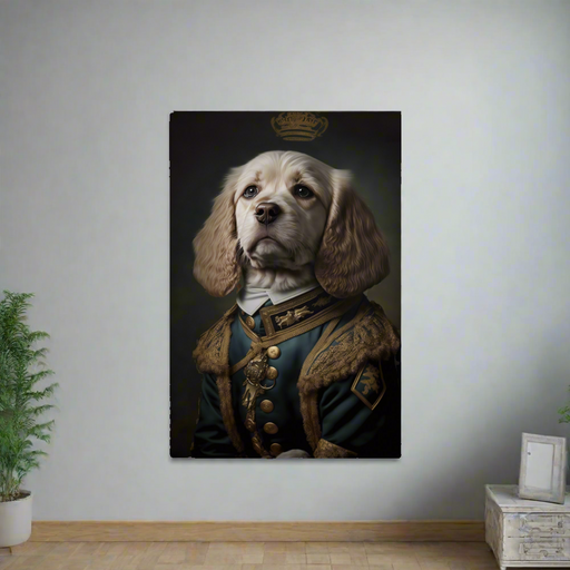 Elegant Regal Glass Animal Wall Art – Noble Dog Portrait & High Quality Finish  