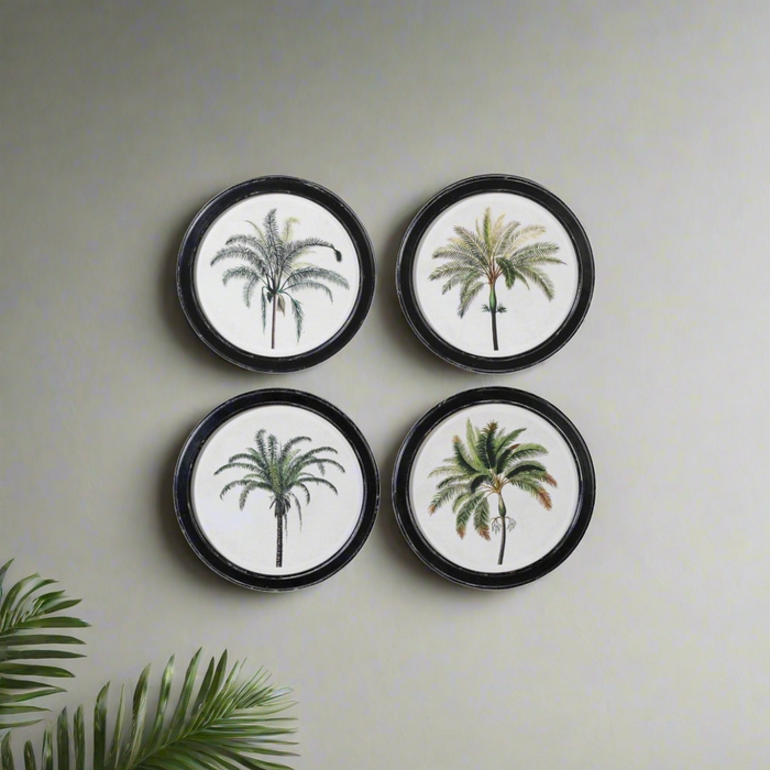 Round Framed Botanical Wall Art - Set of 4 (Due Back In 11/10/24)