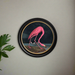 Vintage Flamingo Wall Art – Black Frame & Round Design - Decor interiors