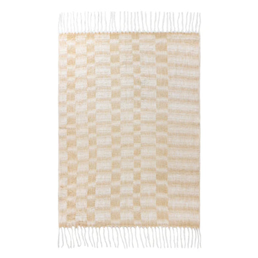 Varley Throw, Check, Beige, Caramel