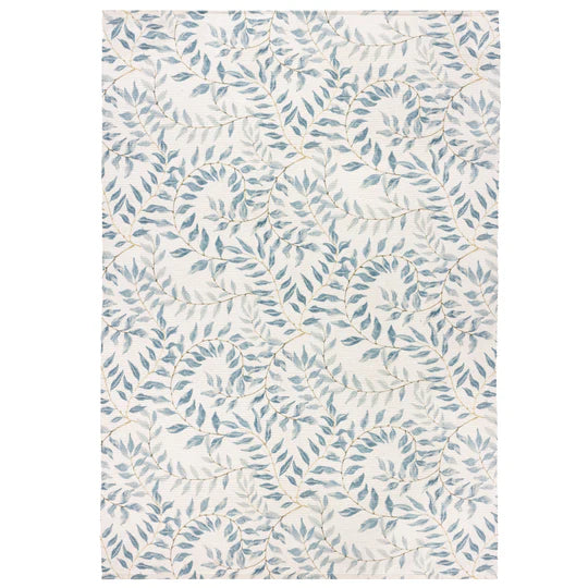 Vinea Indoor/Outdoor Rug, Botanical Design, Green, Washable