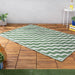 Wave Indoor/Outdoor Rug, Stripe Design, Green, Recycled 