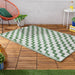 Wave Indoor/Outdoor Rug, Stripe Design, Green, Recycled 