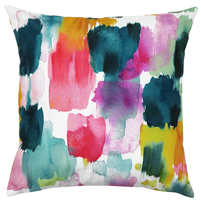 Waterproof Outdoor Cushion, Watercolours Design, Ochre