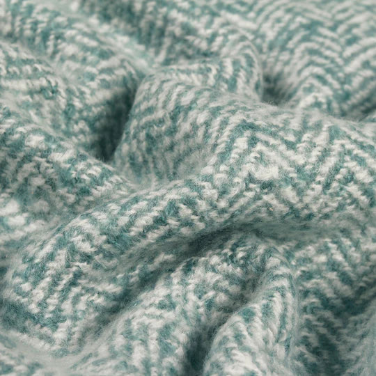 Weaver Herringbone Throw, Stripe, Teal