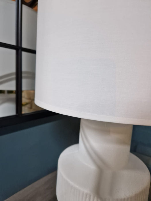 White Ceramic Table Lamp with White Shade