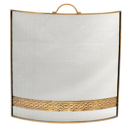 Celtic Curved Fire Screen - A/Q Brass (60x65 cm)