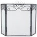 3-Fold Firescreen - Black with Chrome (50x24x71 cm)