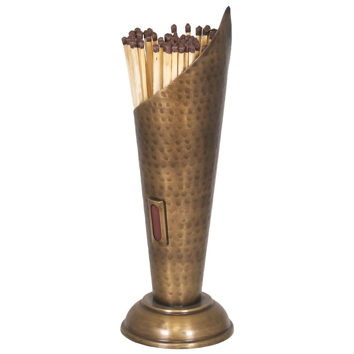 Cone Match Holder A/Q Brass (10x10x30 cm)